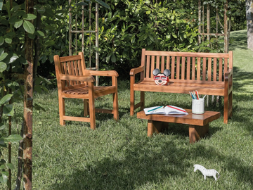 JUNIOR - Teak garden bench with armrests by Il Giardino di Legno - view 3